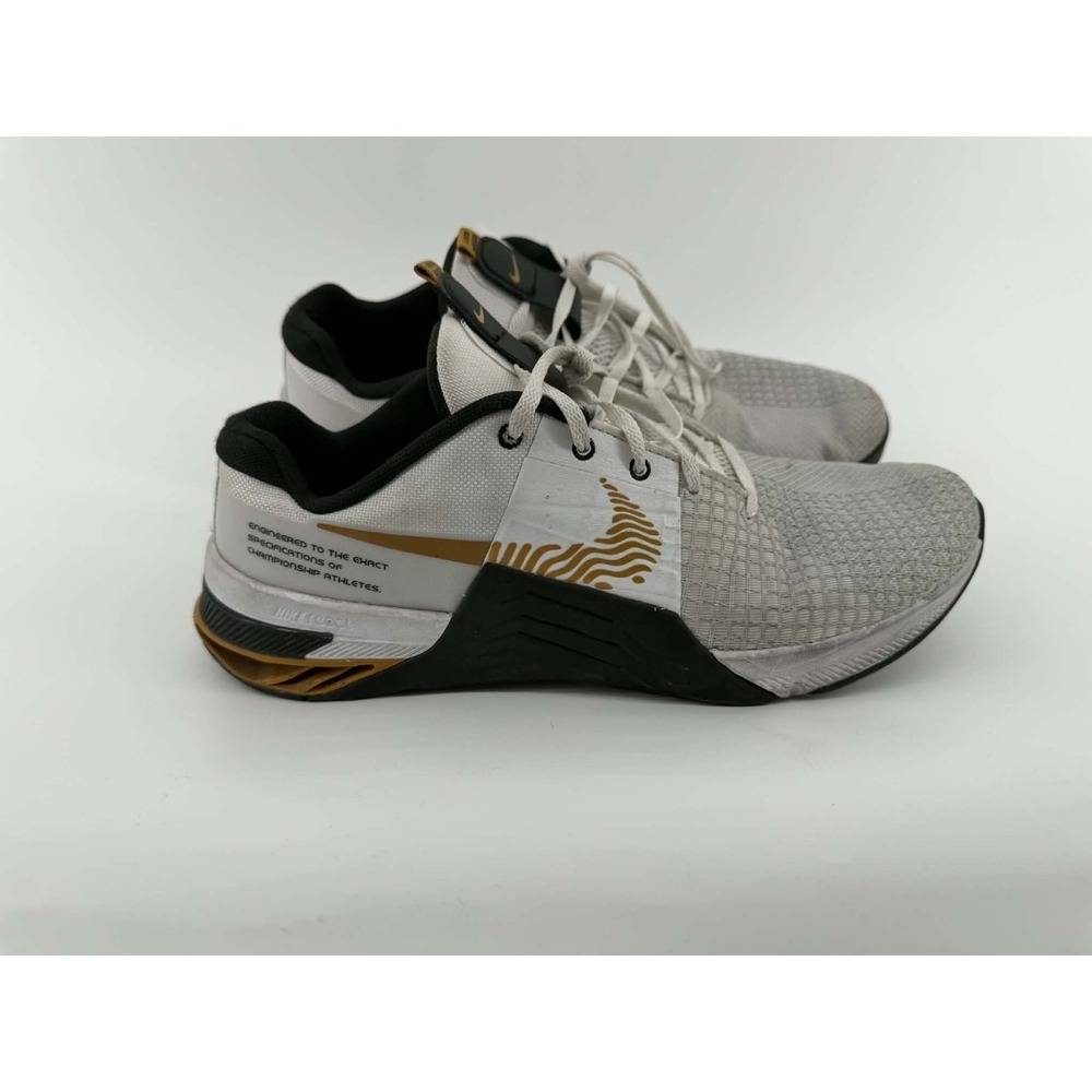 Nike Metcon 8 Men Training Shoes White Gold Black  DO9328-100 Size 13